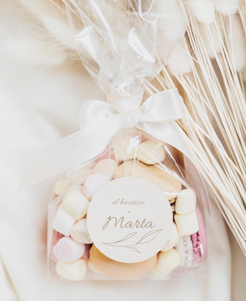 Adesivi rotondi per battesimi botanici ulivo