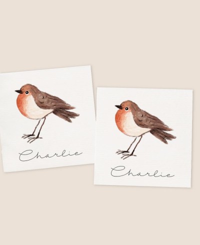 Adesivi quadrati per battesimi di uccelli