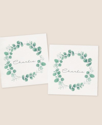 Quadratische Aufkleber für Eukalyptus-Taufen