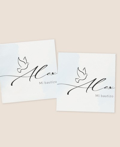 Adesivi quadrati per battesimi di piccioni ragazzo