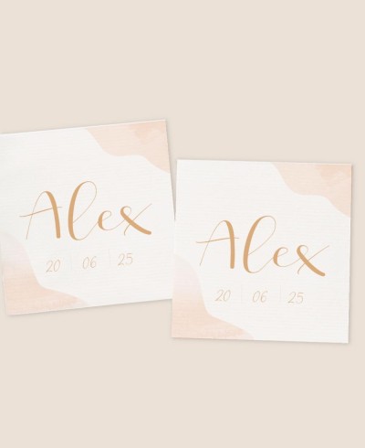 Adesivi quadrati per battesimi acquerello classico