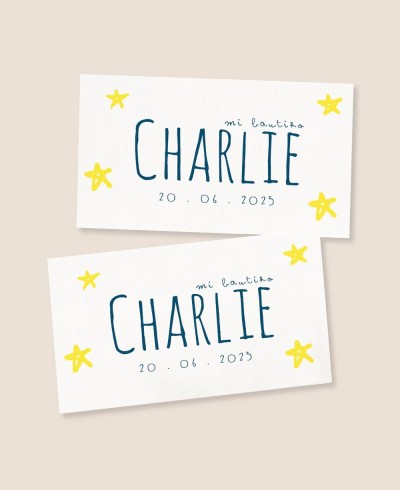 Rechteckige Aufkleber für Taufgeschenke Sterne Ozean