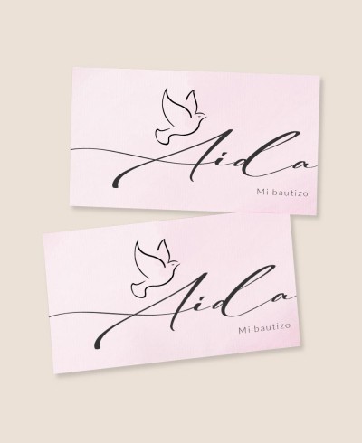 Adesivi rettangolari per regali di battesimo ragazza dell'acquerello