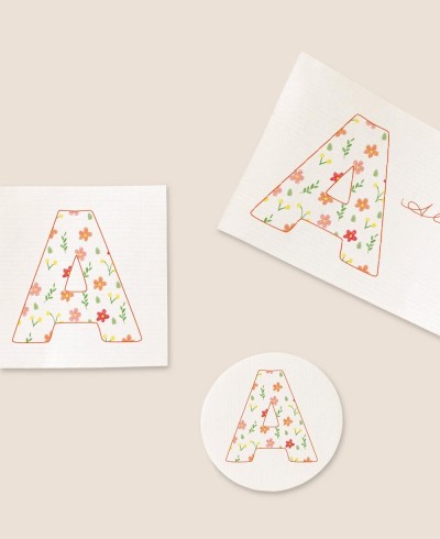 Formati: adesivi per dettagli battesimo, iniziali, fiori