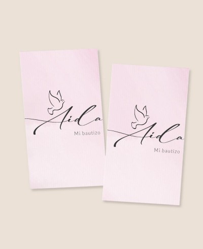 Rechteckige Aufkleber für Taufgeschenke Aquarelle Mädchen