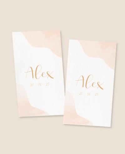 Adesivi rettangolari per regali di battesimo acquerello classico