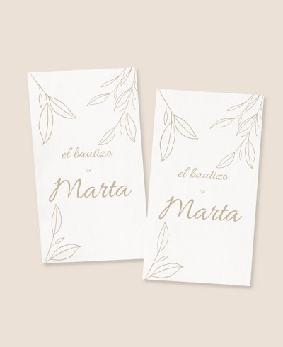 Rechteckige Aufkleber für Taufgeschenke klassisch botanisch