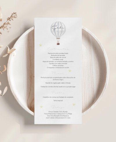 Menu de Comunhão Balão de Ar Quente