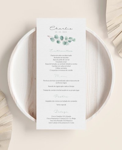 Menu de comunhão de eucalipto