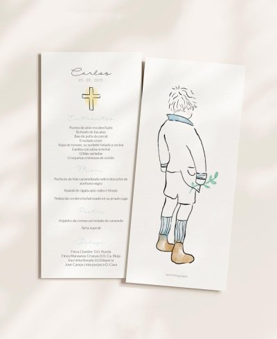 Menu de comunhão de frutos do mar Carlos criança