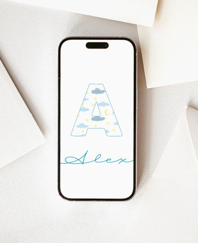 Clouds Initial Communion Digital Invitation