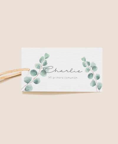 Etichetta rettangolare per la comunione in eucalipto