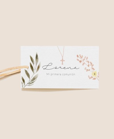 Étiquette de communion naturelle rectangulaire