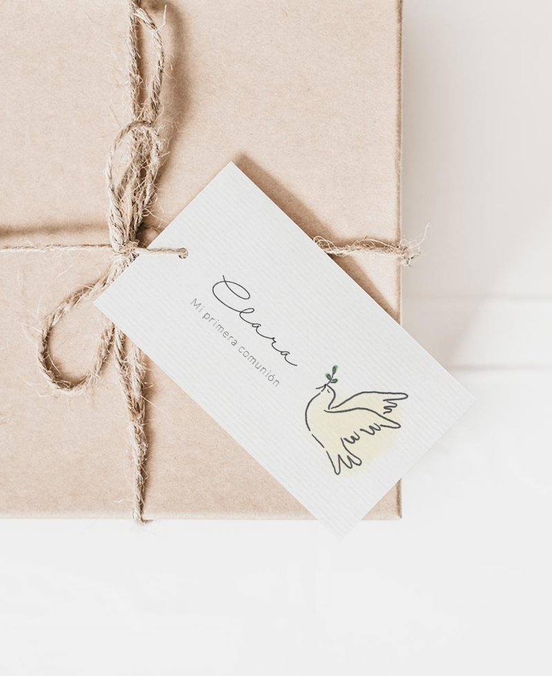 Tarjeta rectangular para comuniones colección niño