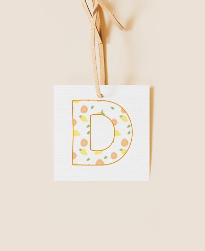 Etichetta quadrata per la comunione dettagli frutta