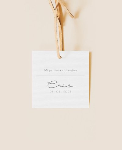 Étiquette carrée pour les détails typographiques de communion