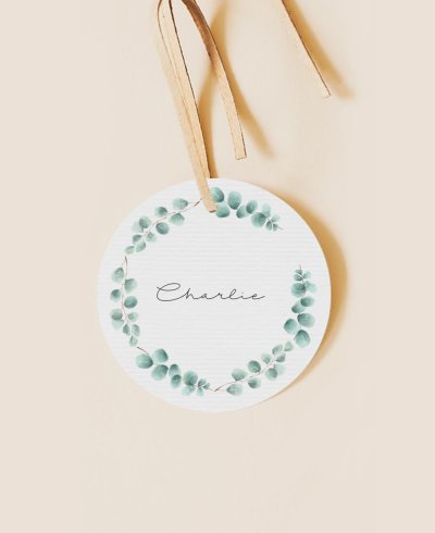 Etiqueta redonda para comuniones botánica