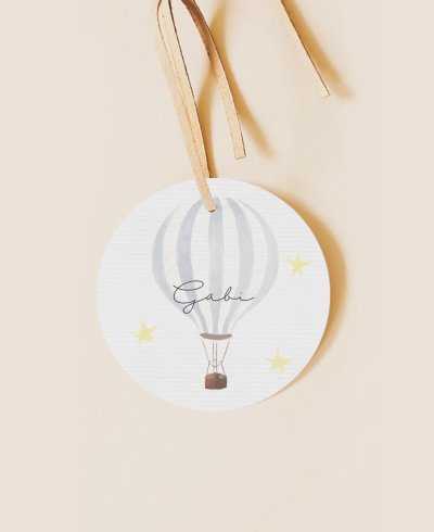 Etiqueta redonda para comunhões de balão