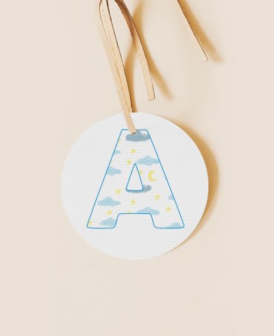 Rundes Etikett für Erstkommunionwolken