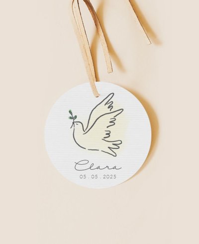 Round label for children's communions