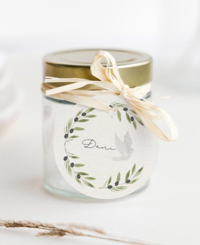 Etichette circolari per la comunione all'olivo