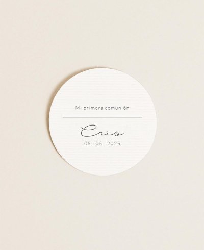 Autocollant rond pour communions à la margarita