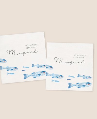 Square sticker for communions sea fish