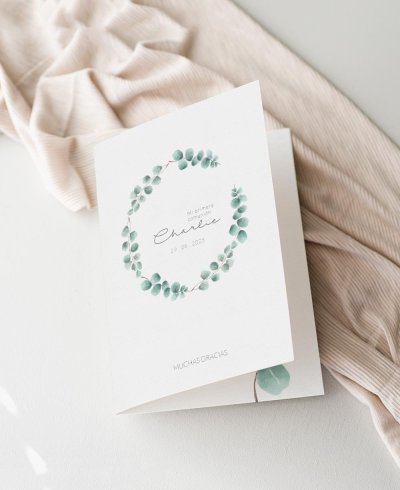 Promemoria personalizzato per la comunione all'eucalipto