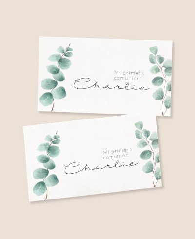 Autocollants de communion rectangulaires horizontaux à l’eucalyptus