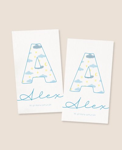 Vertical rectangular communion stickers clouds