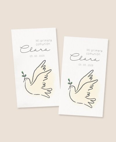 Vertical rectangular communion stickers girl