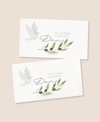 Stickers rectangulaires de communion olive