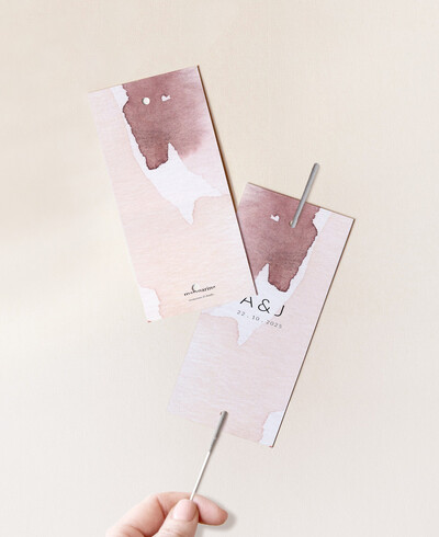 Flare-Etikett für Hochzeitsaquarell Terrakotta