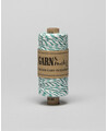 Cordão de Algodão Natural Verde Esmeralda e Branco Baker Twine