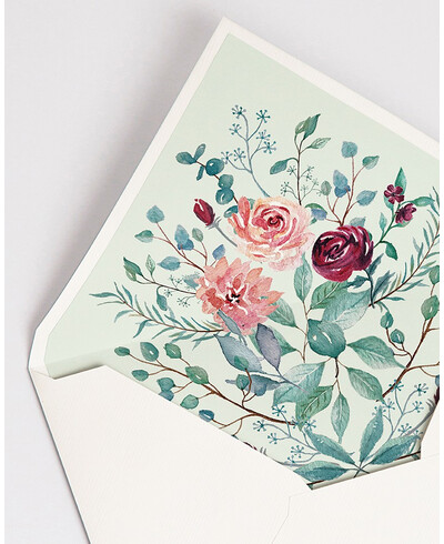 Eucalyptus and Roses Lined Envelopes | Marmarina