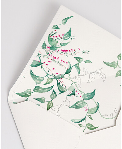 Ivy and Heather lined envelope detail
