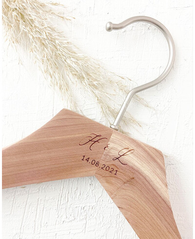 Cintre Cèdre Initiales Date Mariage