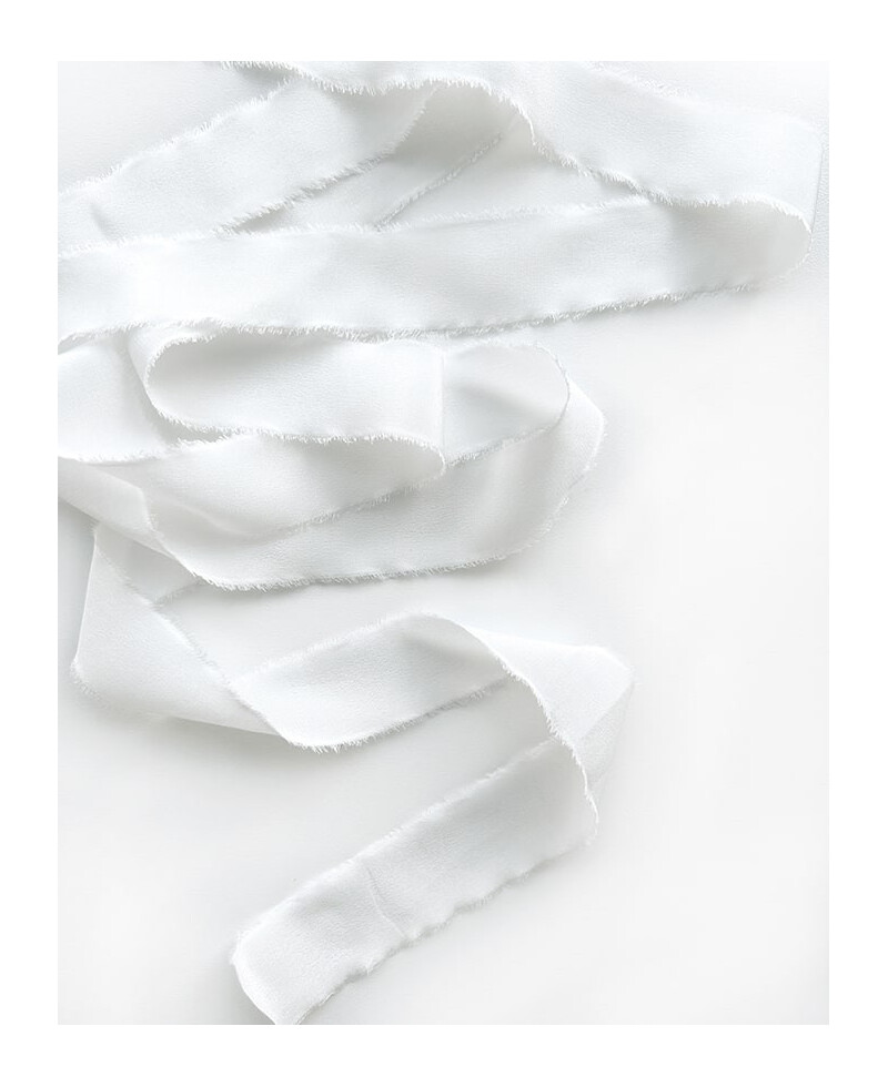 Cinta de seda color blanco