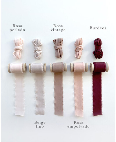 Pink Natural Silk Ribbons