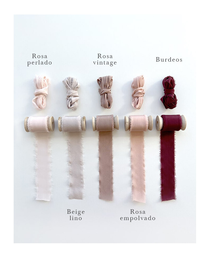 Pink Natural Silk Ribbons