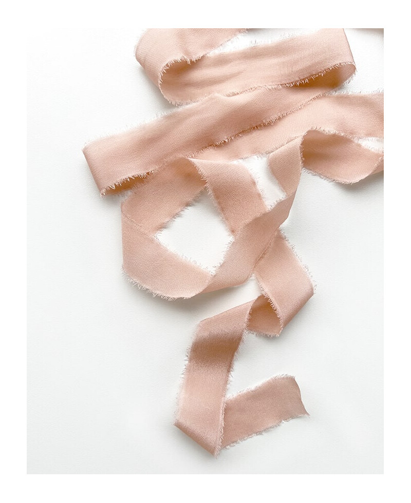 Cinta de seda rosa empolvado