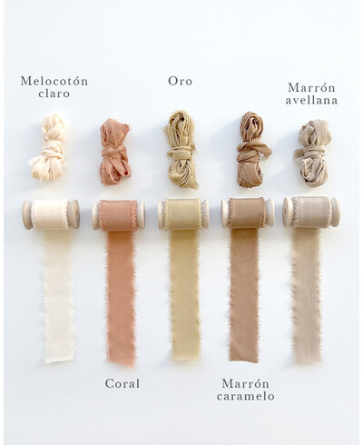 Cintas de seda natural tonalidades marrones