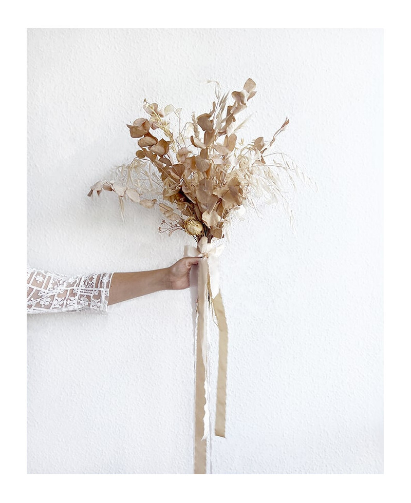 Cinta de seda natural rosa para decorar el ramo de novia