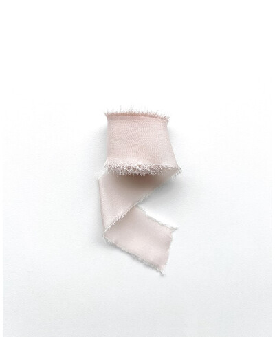 Noeud en soie naturelle rose perle