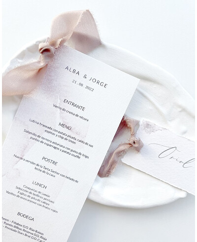 Lazo de seda para decorar papelería de boda