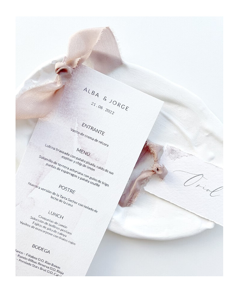 Silk bow for decorating wedding stationery