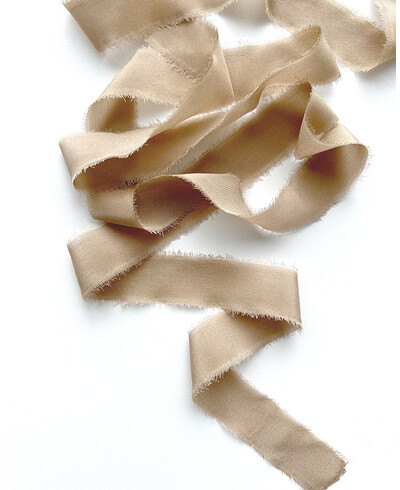 Light brown silk ribbon