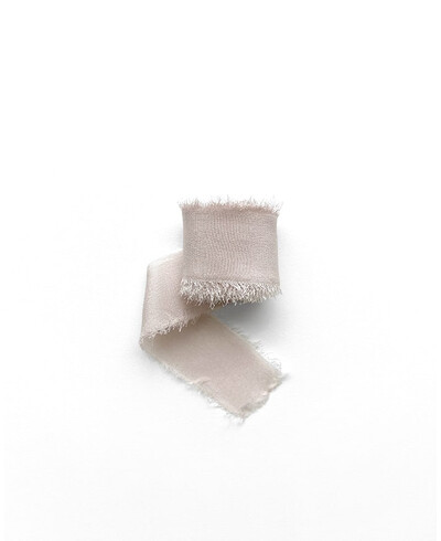 Lazo de seda beige lino