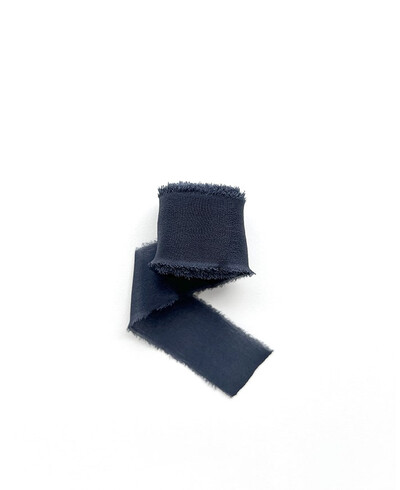 Navy blue silk ribbon