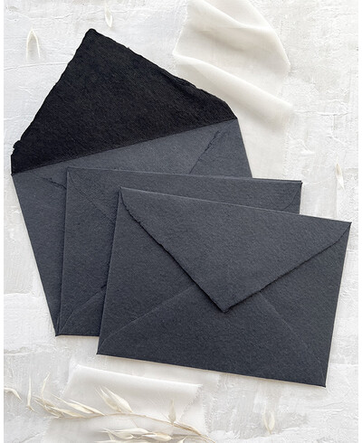 Envelopes feitos à mão da mais alta qualidade preta